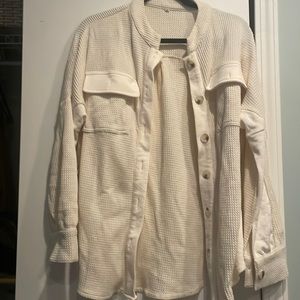 Amazon saukole waffle knit oversized button down shirt
